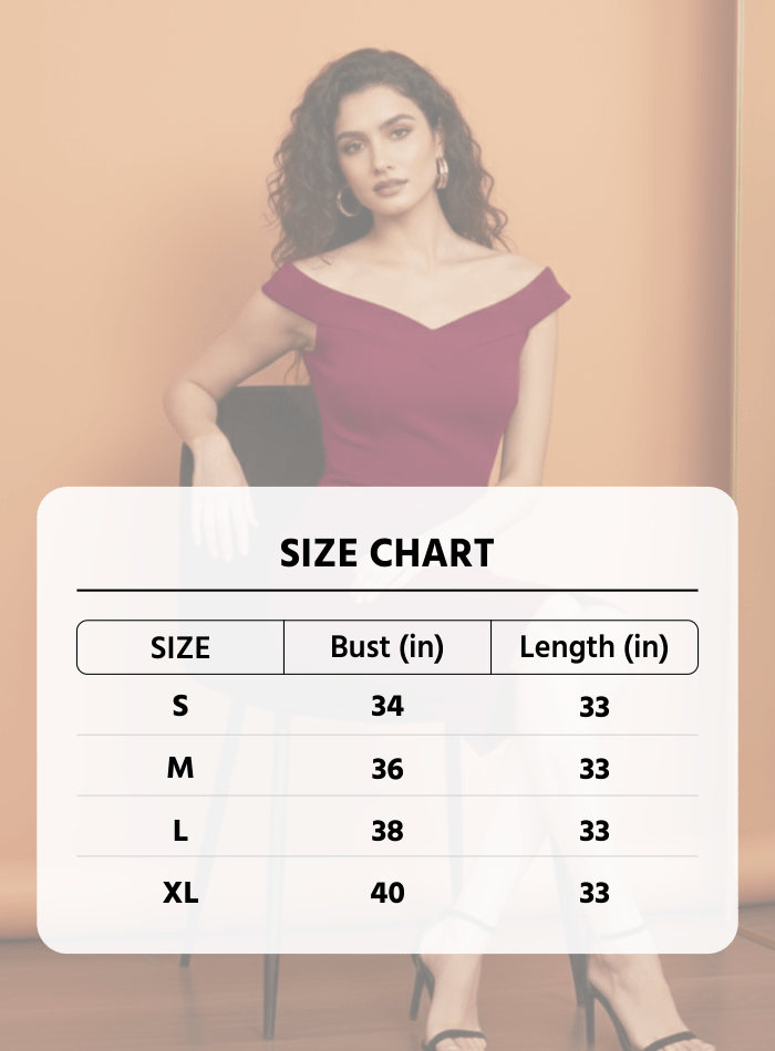 Elegant Maroon Off Shoulder Bodycon Midi Dress - Perfect Cocktail & Party Wear - Uvercee