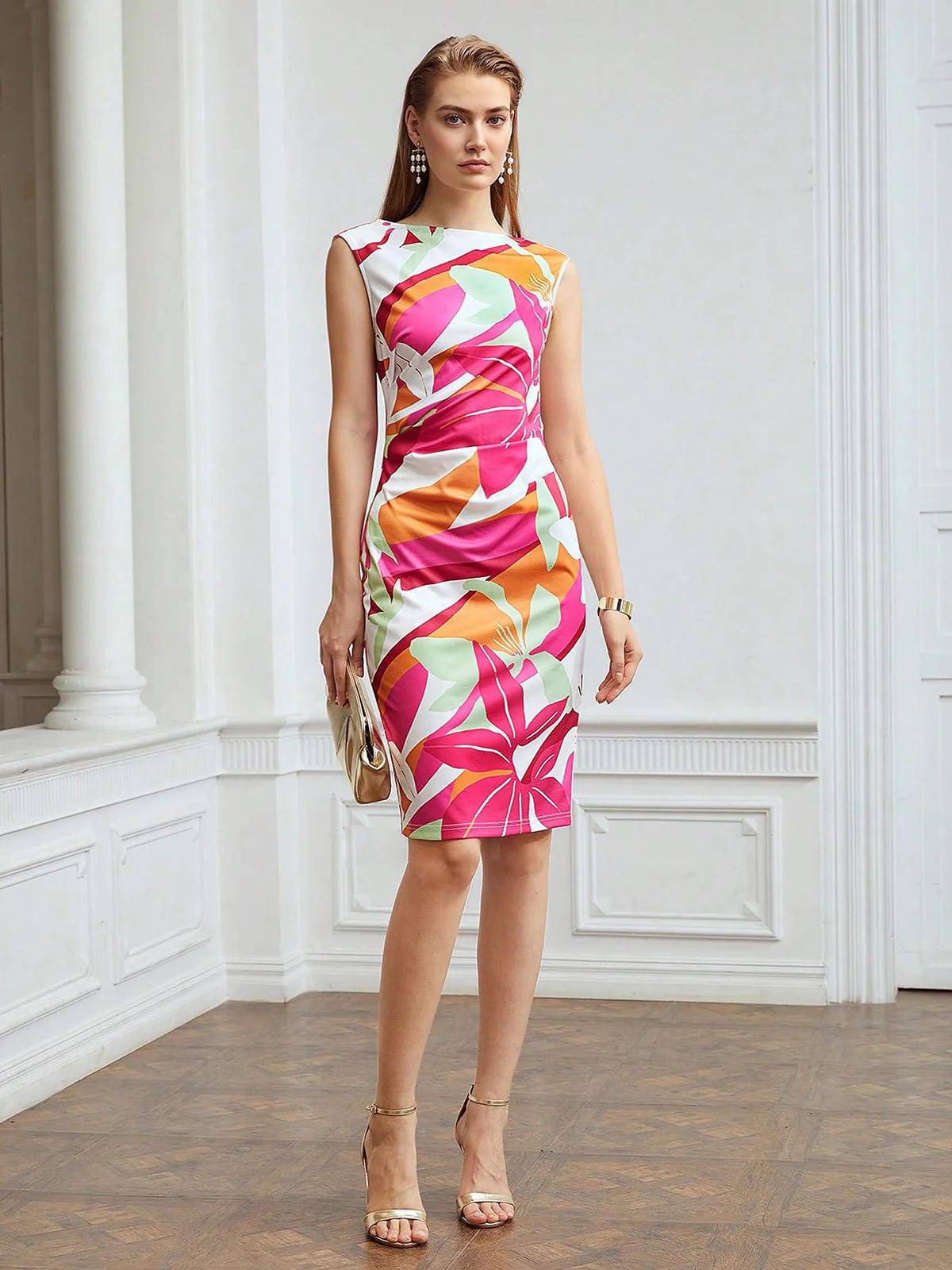 Vibrant Vogue Dress - Trendy Prints for Daily Glam - Uvercee
