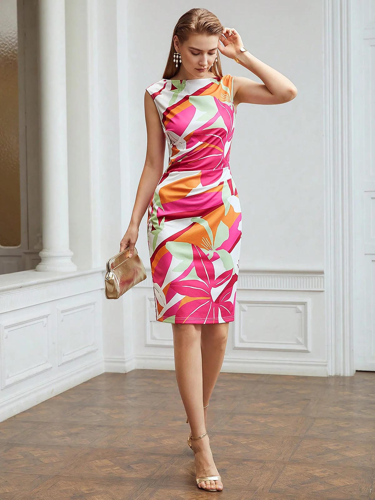 Vibrant Vogue Dress - Trendy Prints for Daily Glam - Uvercee