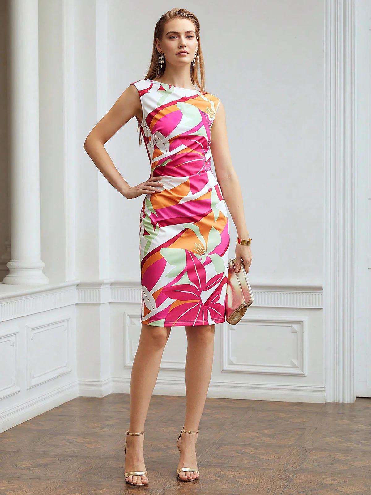 Vibrant Vogue Dress - Trendy Prints for Daily Glam - Uvercee