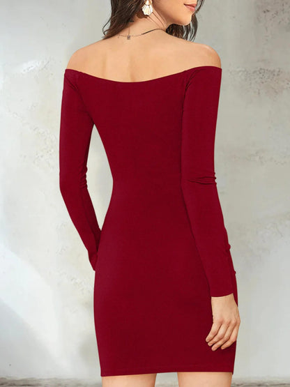 Off-Shoulder Ruched Bodycon Mini Dress