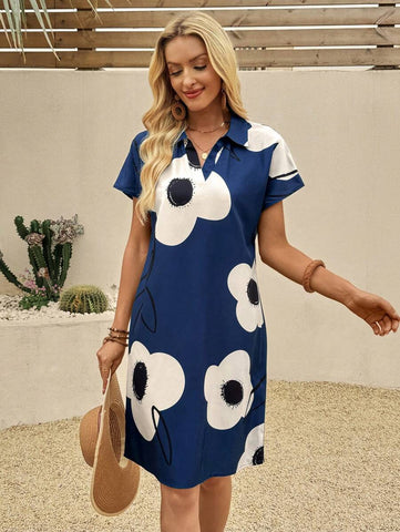 Uvercee Whimsical Blooms: Knee-Length Floral Dress