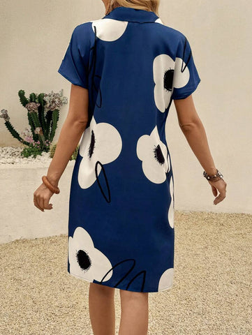 Uvercee Whimsical Blooms: Knee-Length Floral Dress