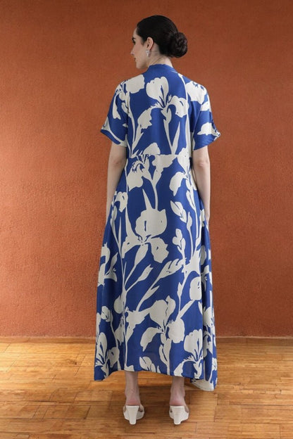 Bloom Maxi Dress | Vibrant Floral Print, V - Neckline - Uvercee