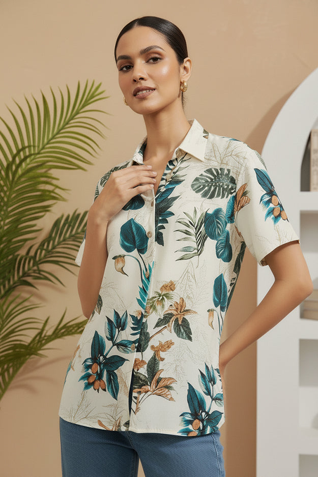 Tropical Nature Pattern Shirt | Stylish Everyday Casual