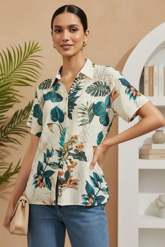 Tropical Nature Pattern Shirt | Stylish Everyday Casual