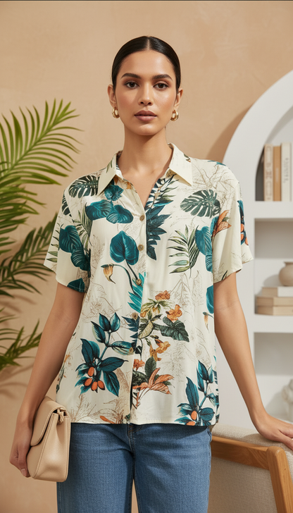 Tropical Nature Pattern Shirt | Stylish Everyday Casual