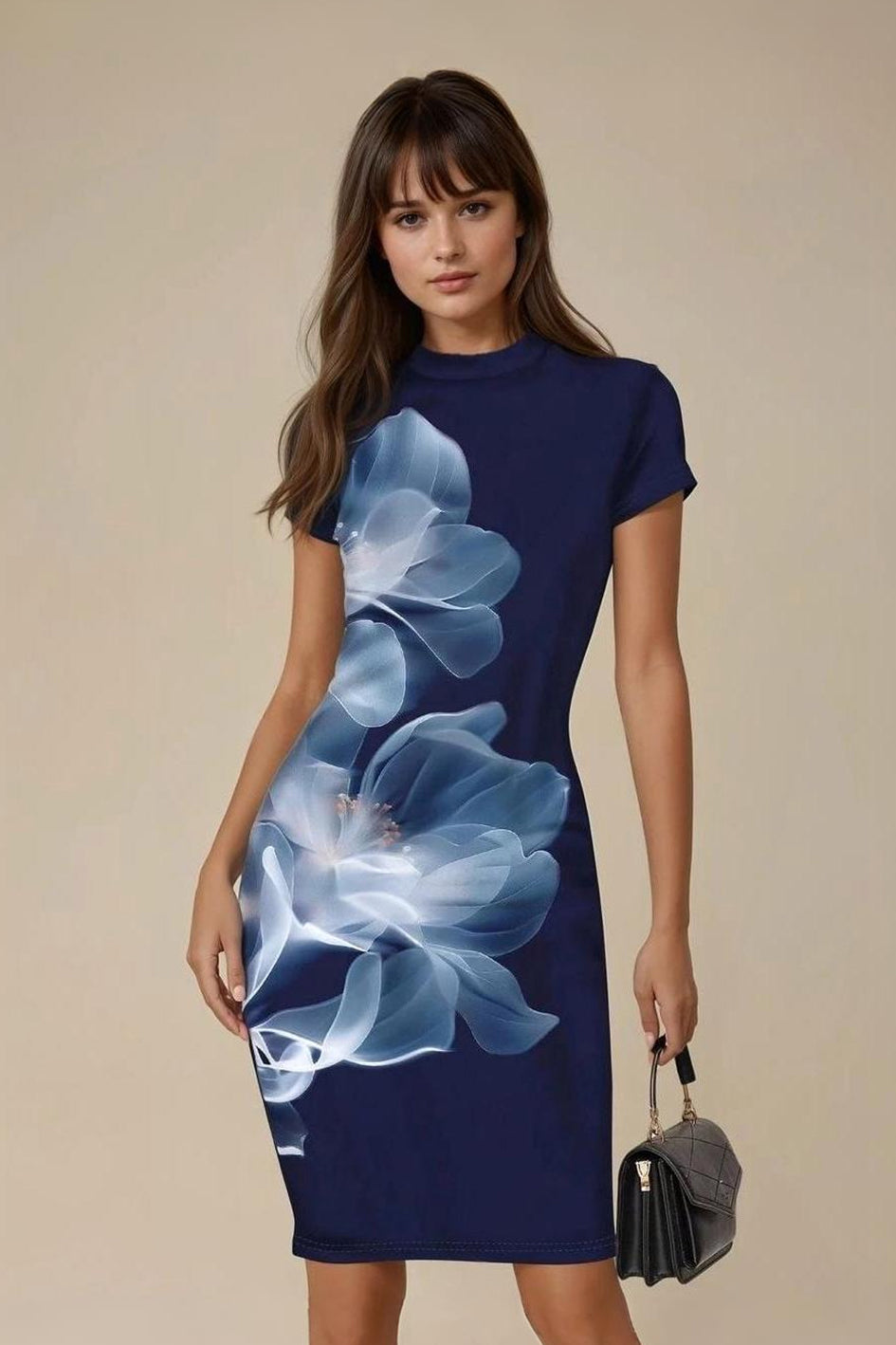 Uvercee Blue Radiance Floral Fit Bodycon Dress