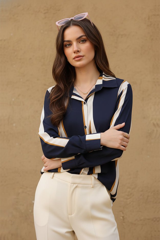 Bold Vertical Stripe Shirt | Stylish Relaxed Fit Long Sleeve - Uvercee