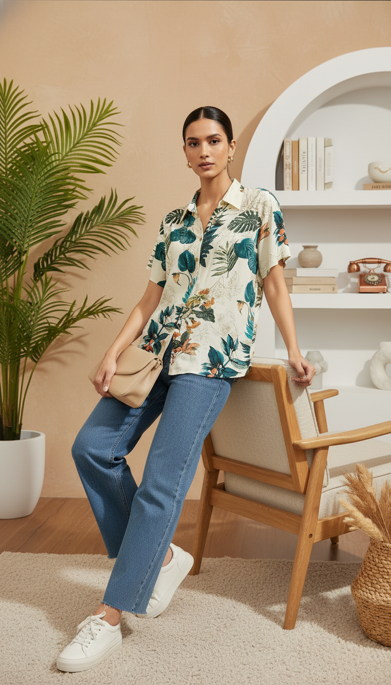 Tropical Nature Pattern Shirt | Stylish Everyday Casual