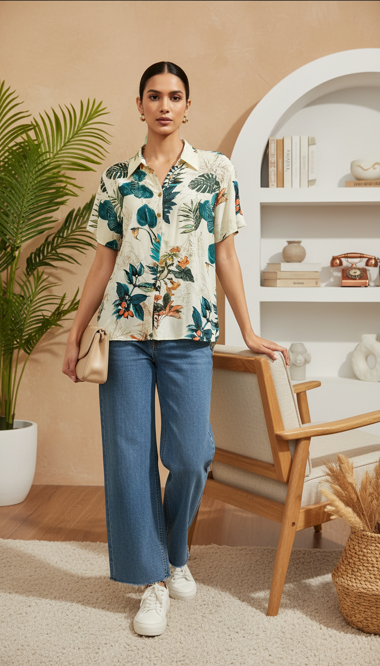 Tropical Nature Pattern Shirt | Stylish Everyday Casual