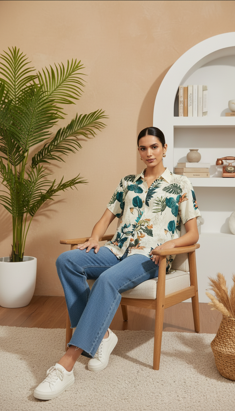 Tropical Nature Pattern Shirt | Stylish Everyday Casual