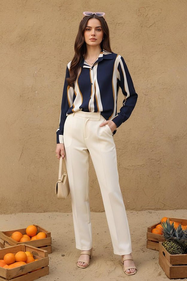 Bold Vertical Stripe Shirt | Stylish Relaxed Fit Long Sleeve - Uvercee