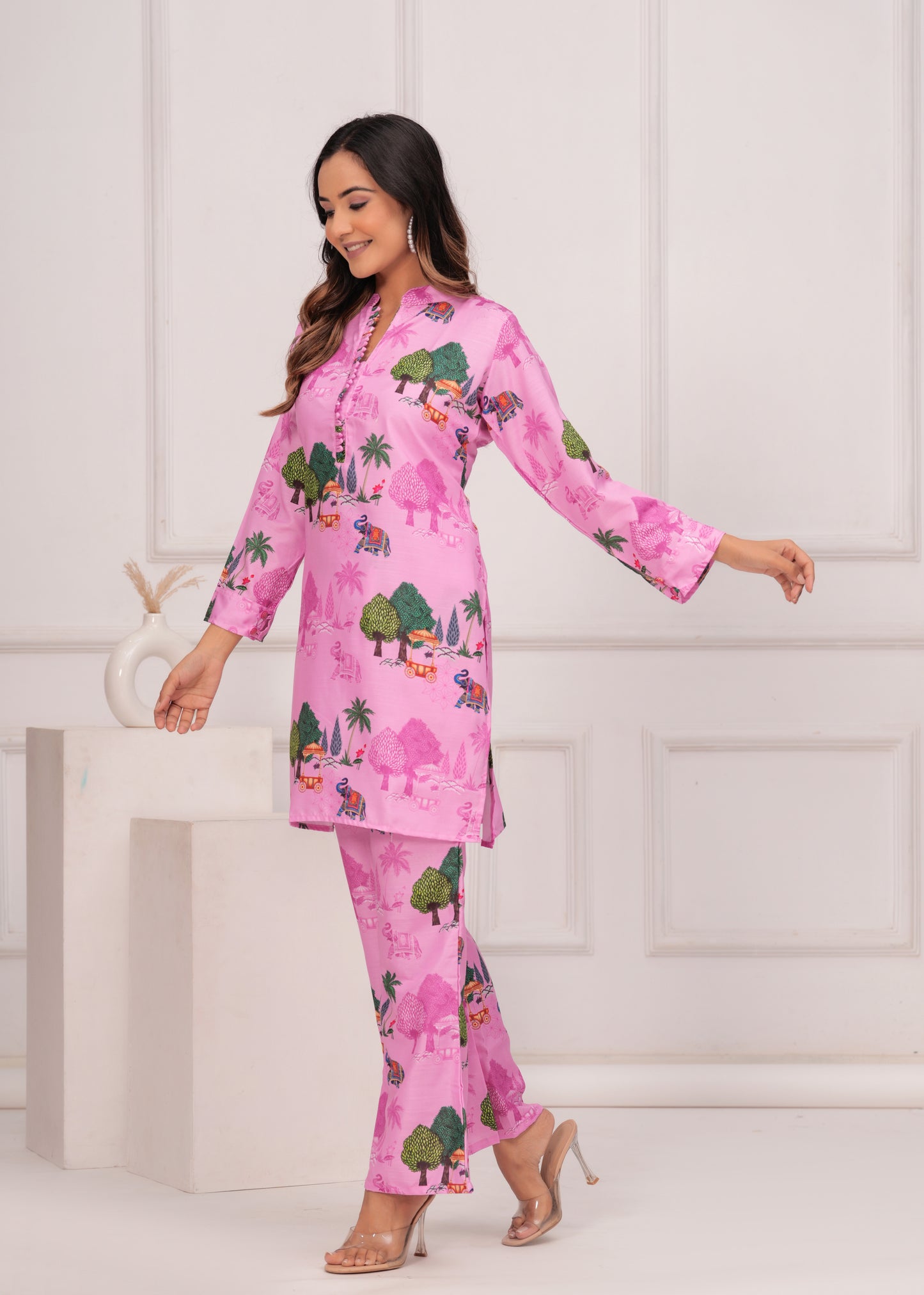 Soft Pink Printed Co-Ord Set for Women | Casual Comfort & Style