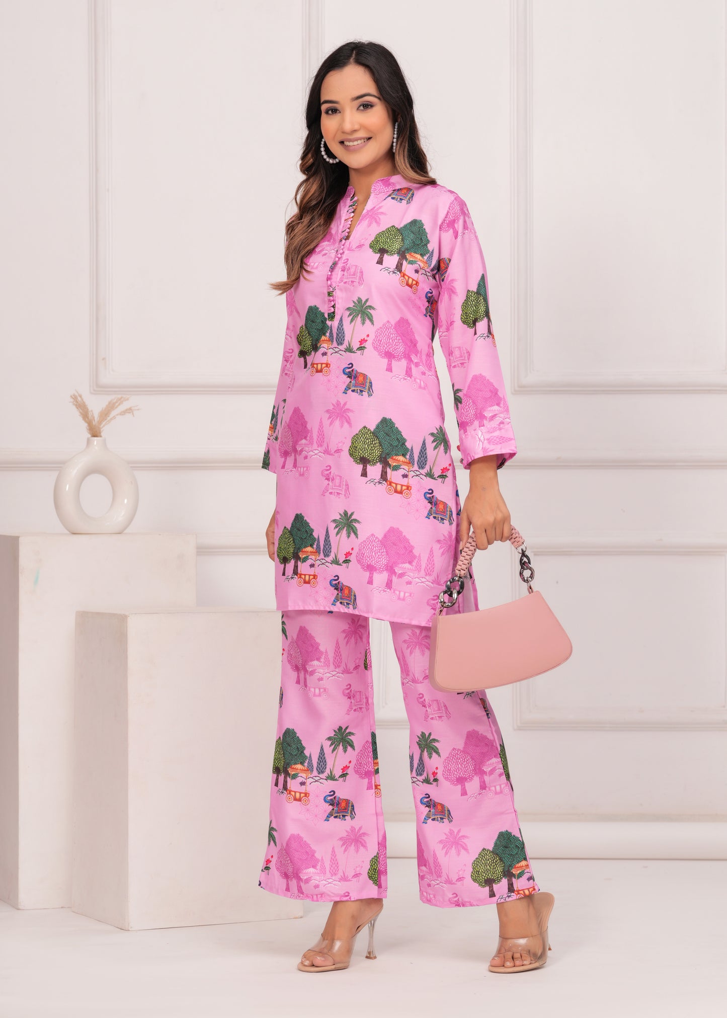 Soft Pink Printed Co-Ord Set for Women | Casual Comfort & Style
