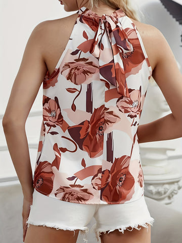 Uvercee Floral Printed Halter Neck Top