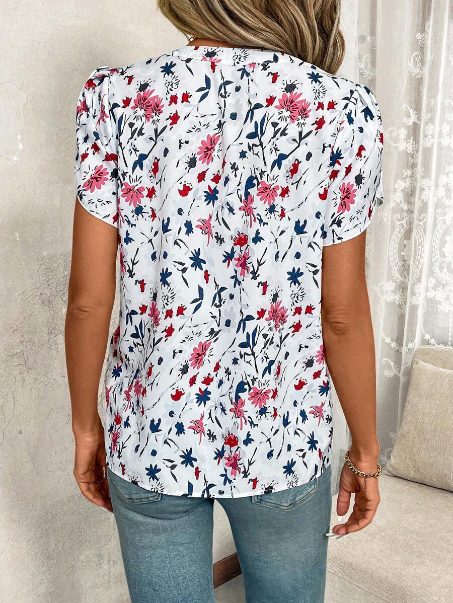 Uvercee Women's Floral V-Neck Tops