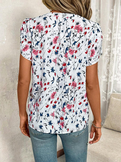 Uvercee Women's Floral V-Neck Tops