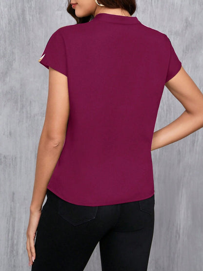 Uvercee Abstract Print Color Block Top