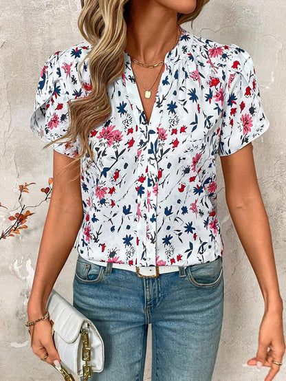 Uvercee Women's Floral V-Neck Tops
