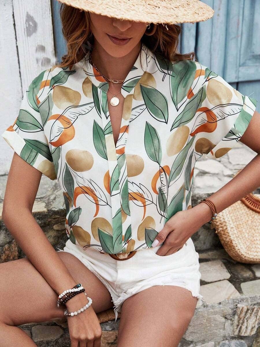 Uvercee Women's Tropical Leaf Print Top - Uvercee