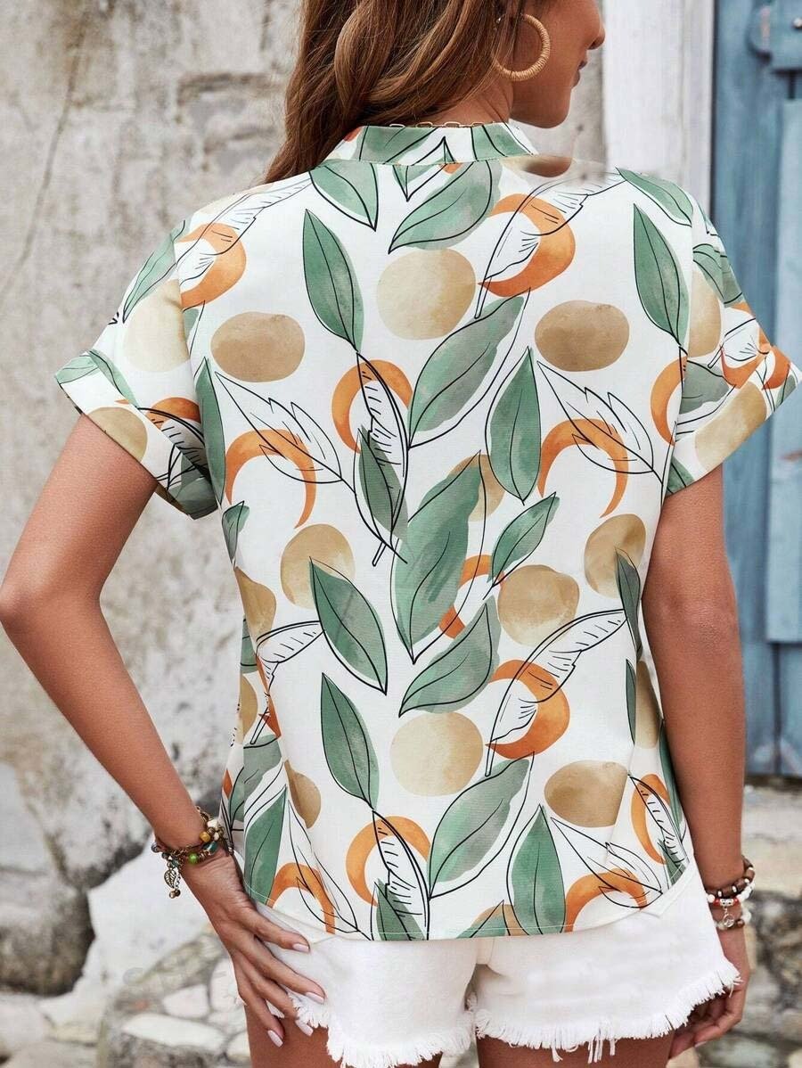 Uvercee Women's Tropical Leaf Print Top - Uvercee