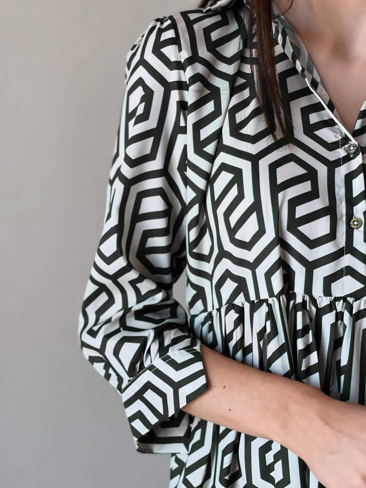 Geometric Long Printed Dress