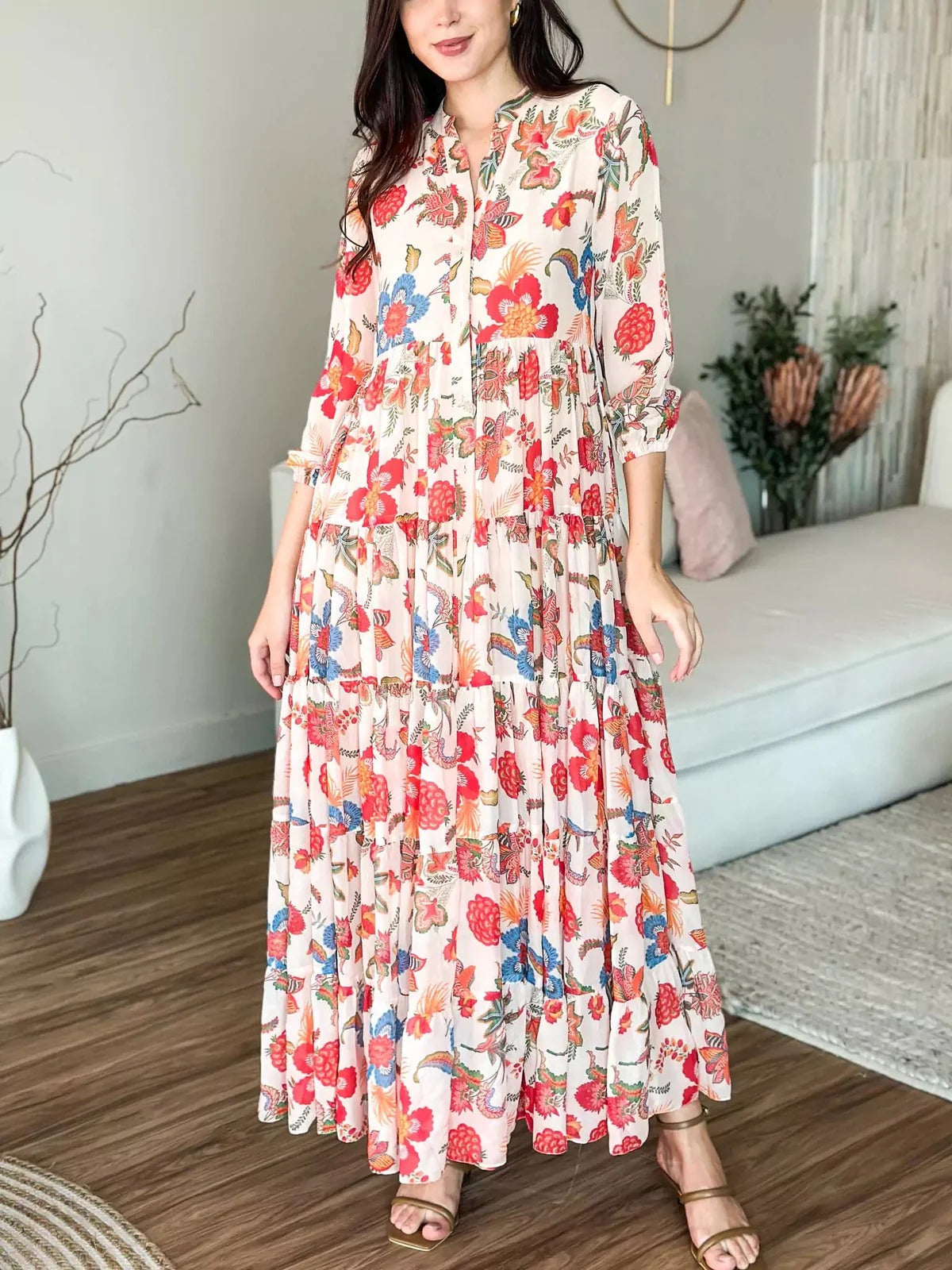 Multicolored Floral Long Dress